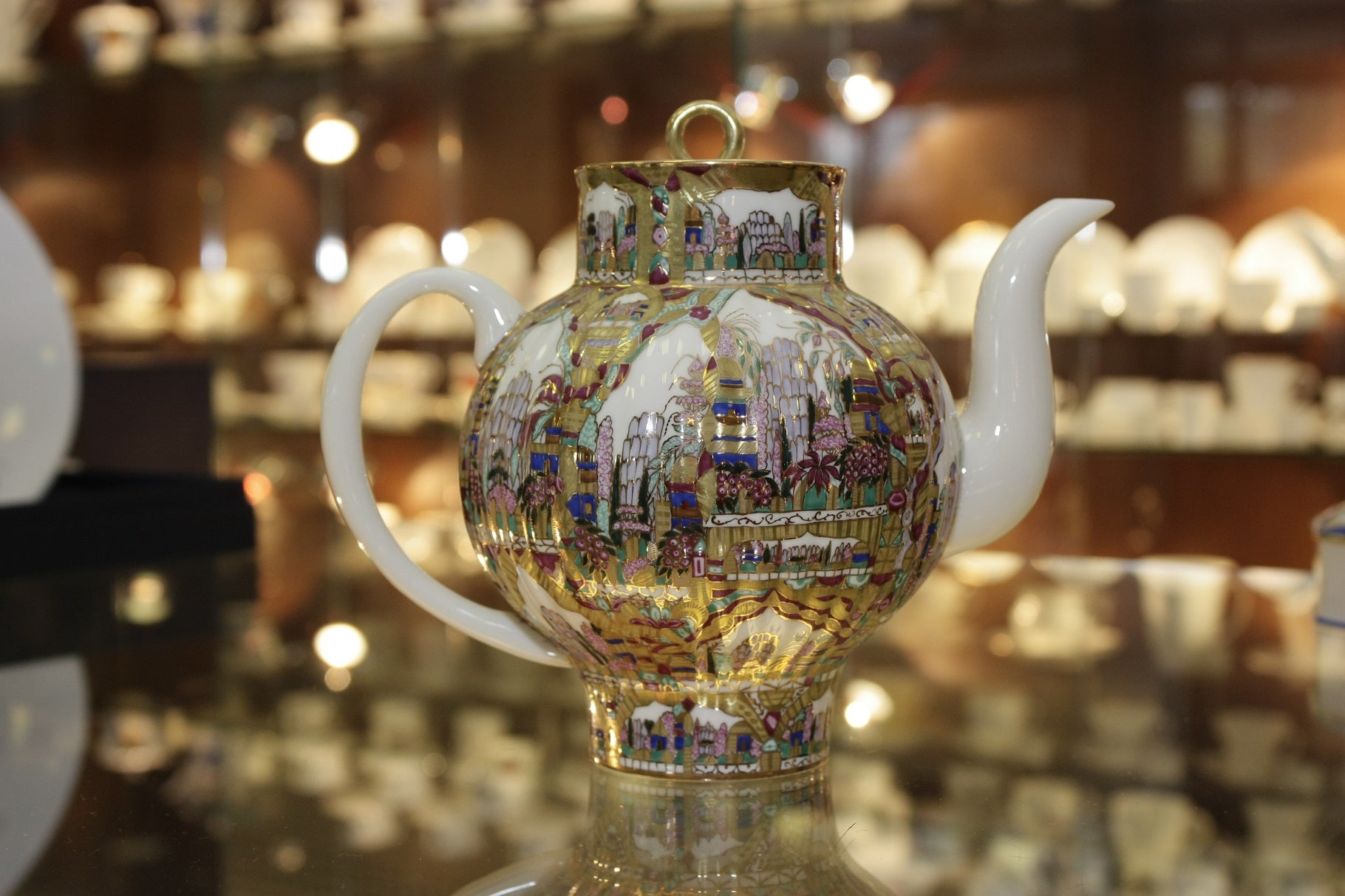 ロシア　ロモノーソフ陶器　サモワール風置物　難あり　20年前のもの ロシア ロモノーソフ陶器 サモワール風置物 難あり 20年前のもの