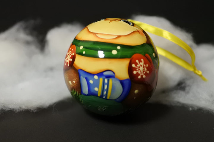 クリスマスボール ミトンをしたおサル