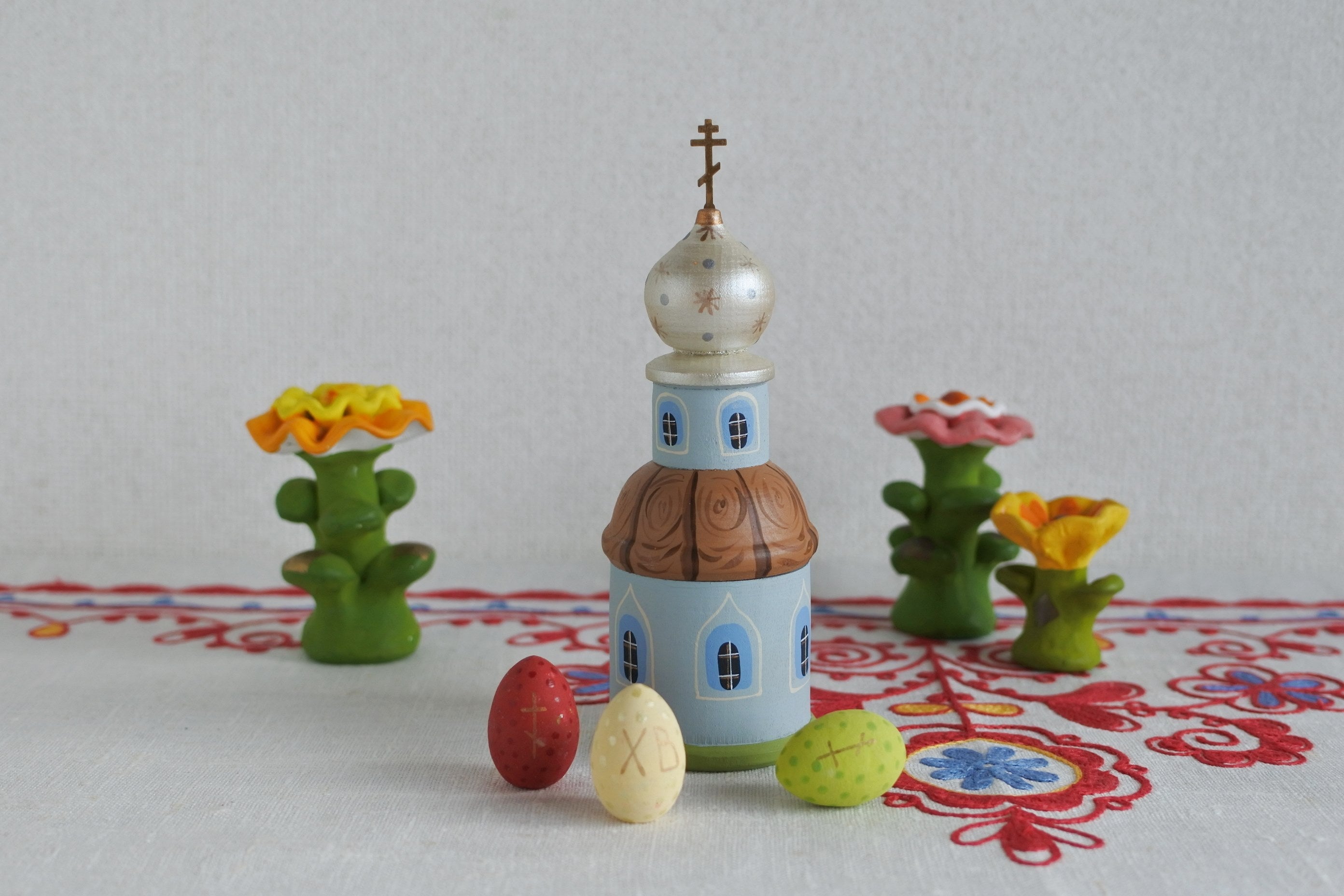 復活祭の民芸品 卵 小箱 ロシア正教会 パスハ ロシア雑貨いりえの