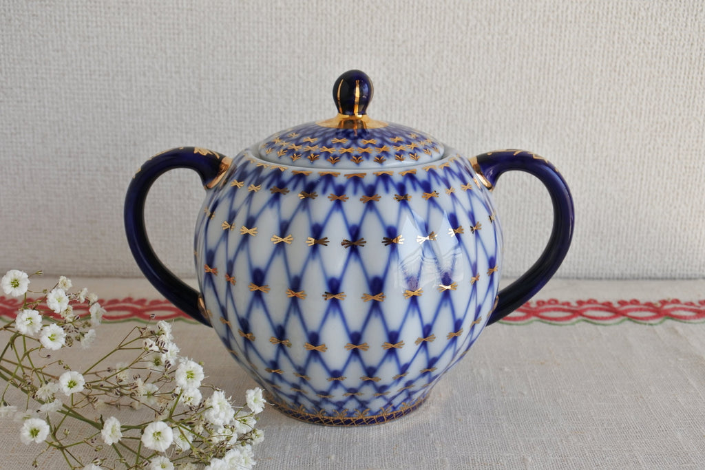 ロモノーソフ LOMONOSOV コバルトネット ポット クリーマー セット ロモノーソフ LOMONOSOV コバルトネット ポット クリーマー