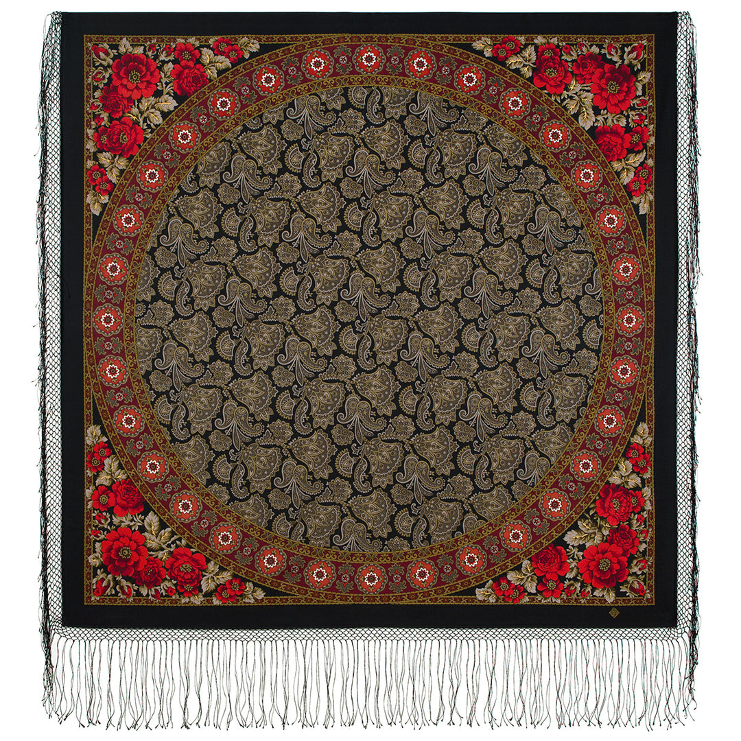 パブロヴォパサド　プラトーク　満たされた時　黒　148ｘ148cm