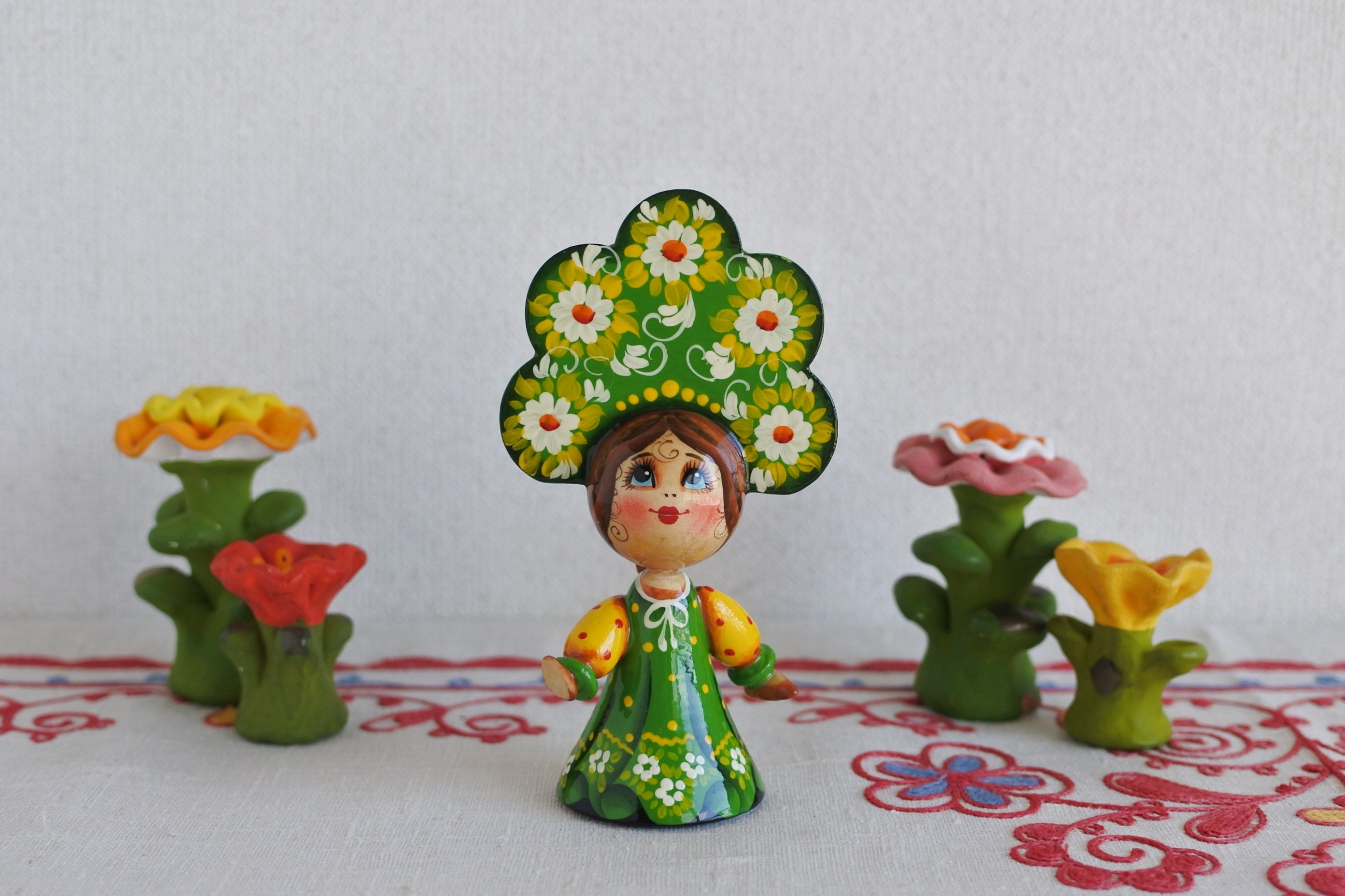 ロシア雑貨 ロシア民芸品 木の箱 木の人形 スパイスセット いりえの
