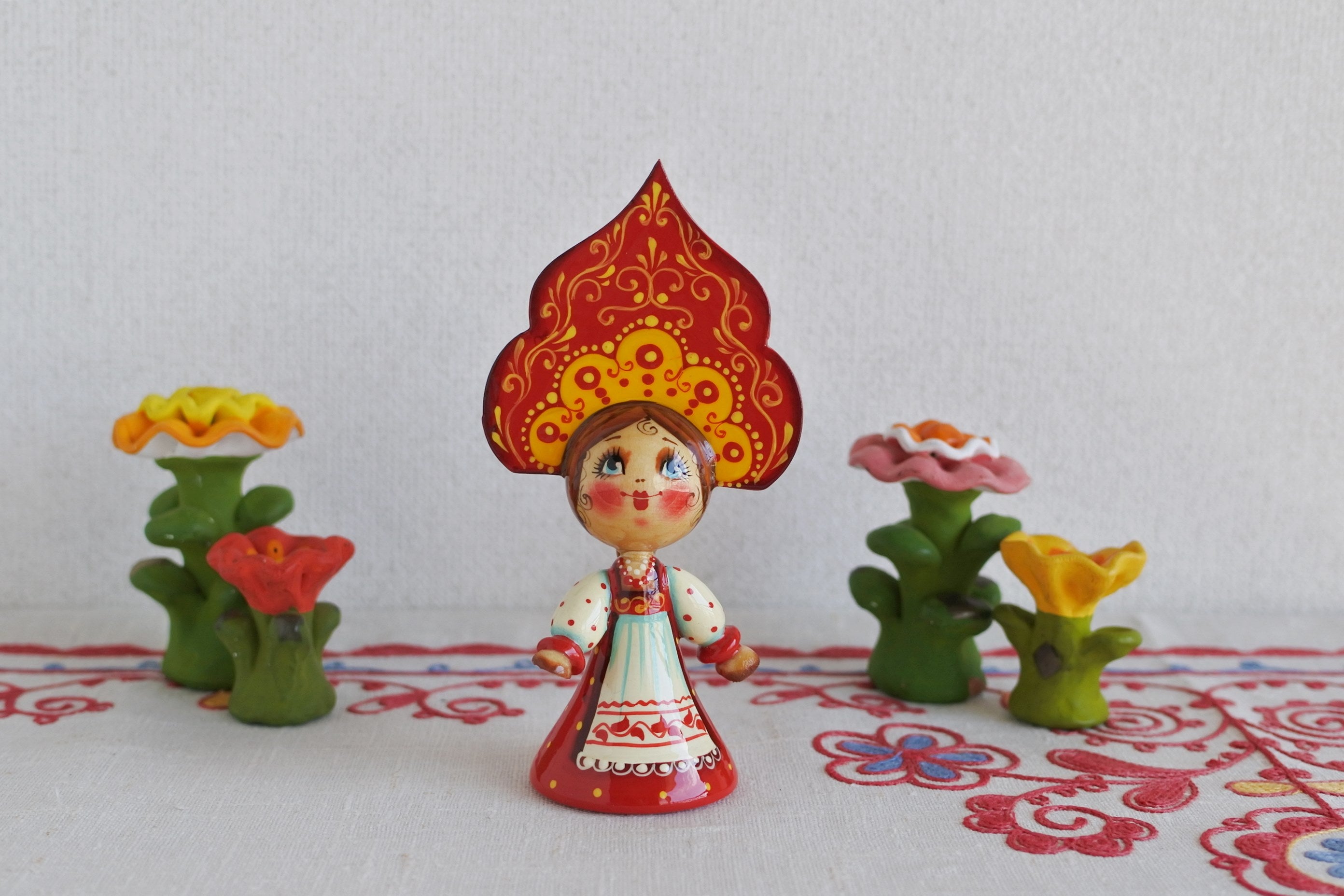 ロシア雑貨 ロシア民芸品 木の箱 木の人形 スパイスセット いりえの