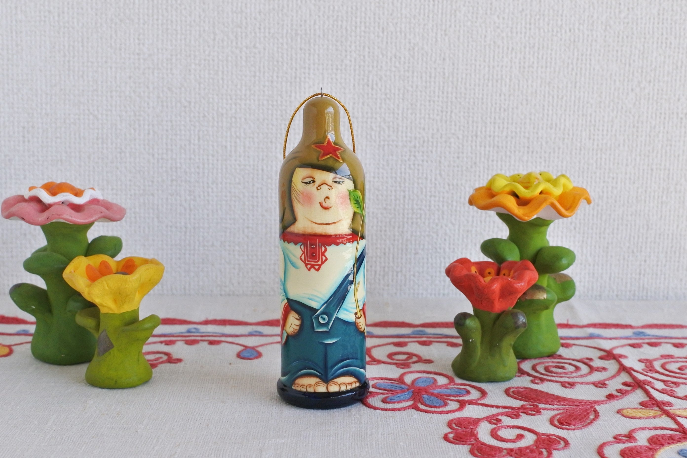 ロシア民芸品 木の人形 マトリョーシカ 動物 ハンドメイド ロシア雑貨