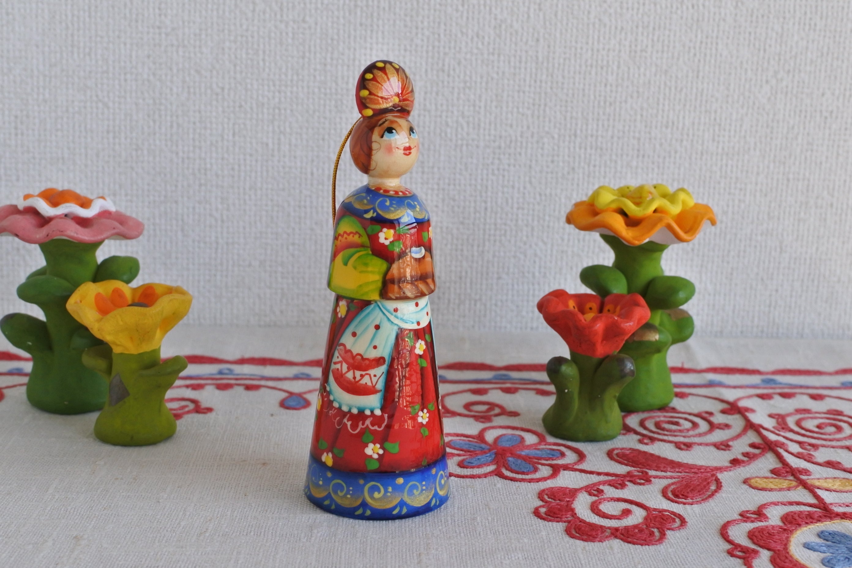 ロシア民芸品 木の人形 マトリョーシカ 動物 ハンドメイド ロシア雑貨