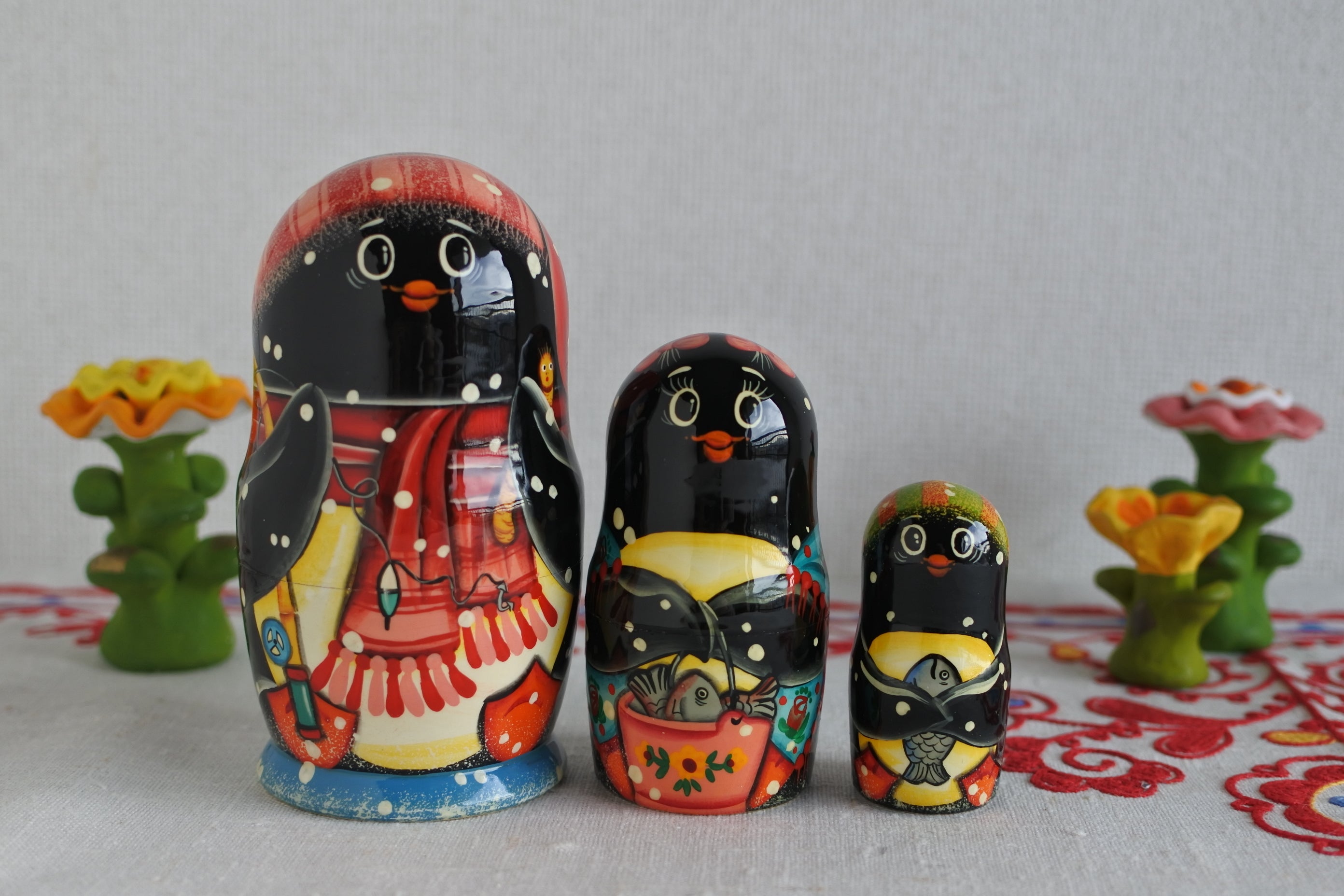 ロシア雑貨うるわしのワシリーサ民話マトリョーシカ(5P)オルガ作