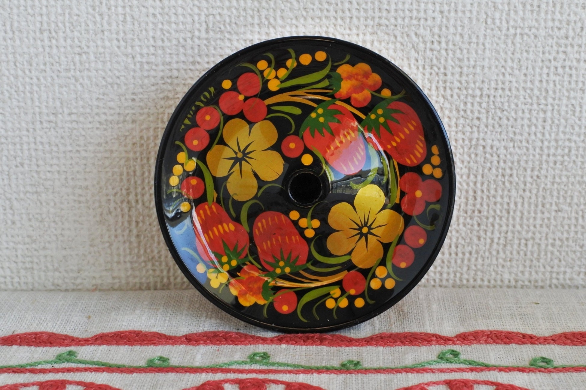 ホフロマ塗 燭台 教会 ローソク立て ロシア工芸品 ロシア雑貨いりえの