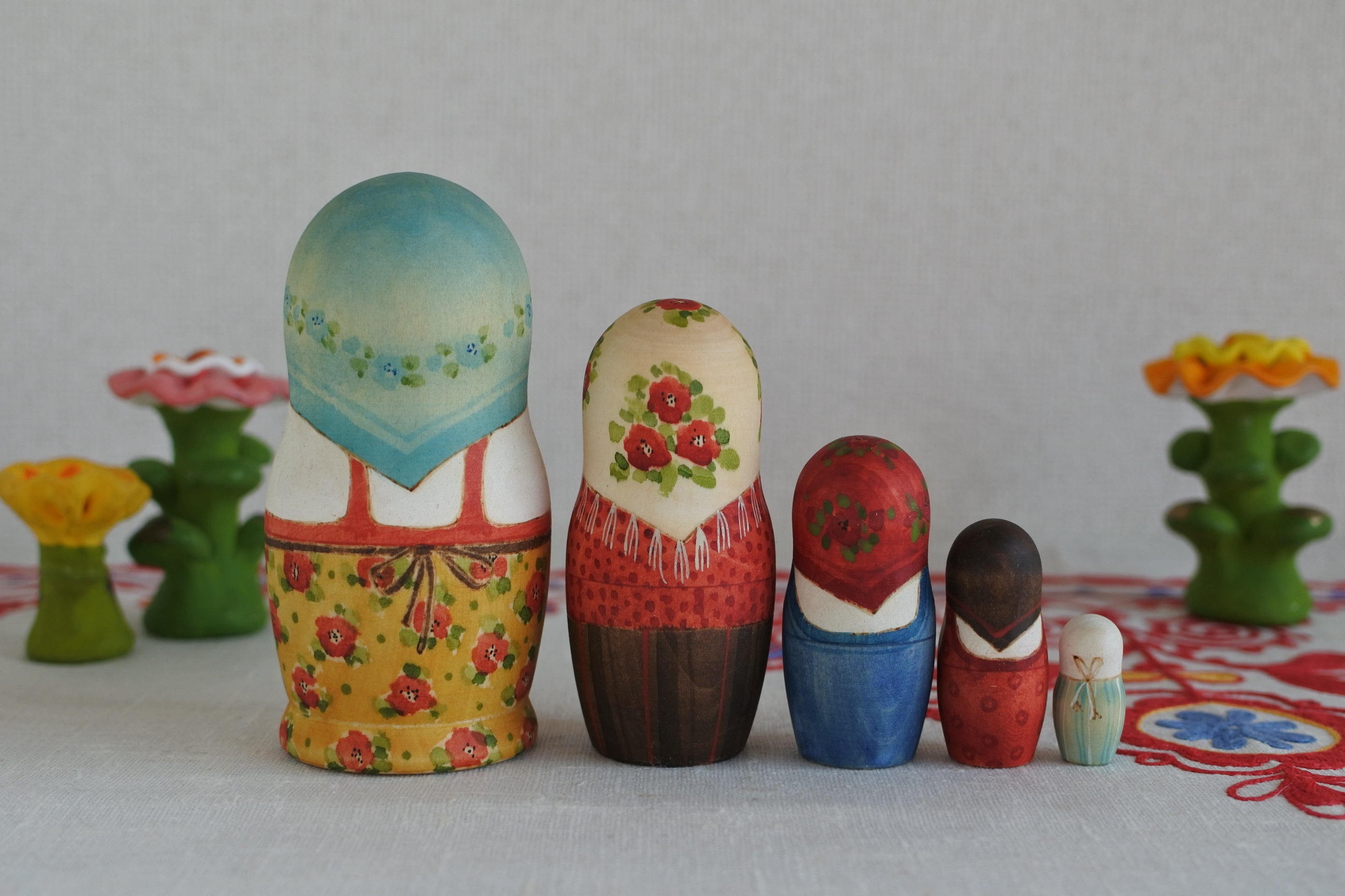 ロシア雑貨☆ウッドバーニングマトリョーシカ5Pミラ作 男の子&馬 ロシア雑貨☆ウッドバーニングマトリョーシカ5Pミラ作 男の子&馬