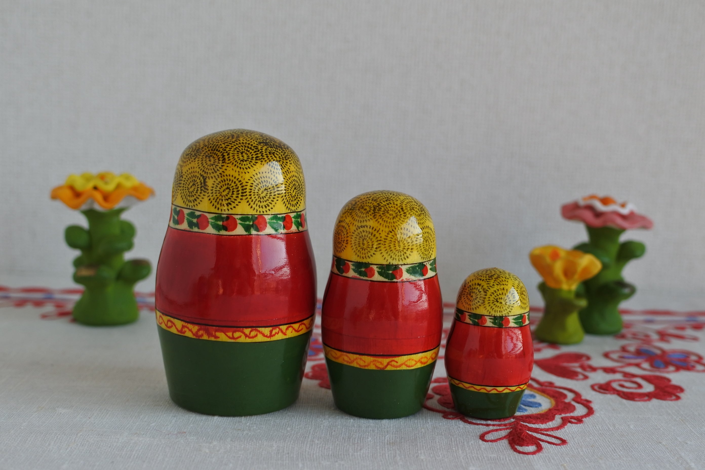 ロシア雑貨☆Fairies妖精マトリョーシカ(5P)マルガリータ作 マトリョーシカ おうちの妖精ドモヴォイ 3ピース ロシア民話