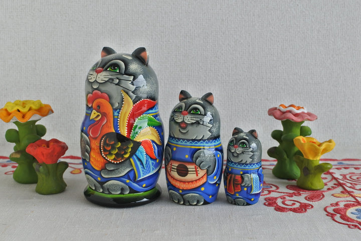 マトリョーシカ　猫とおんどり3P