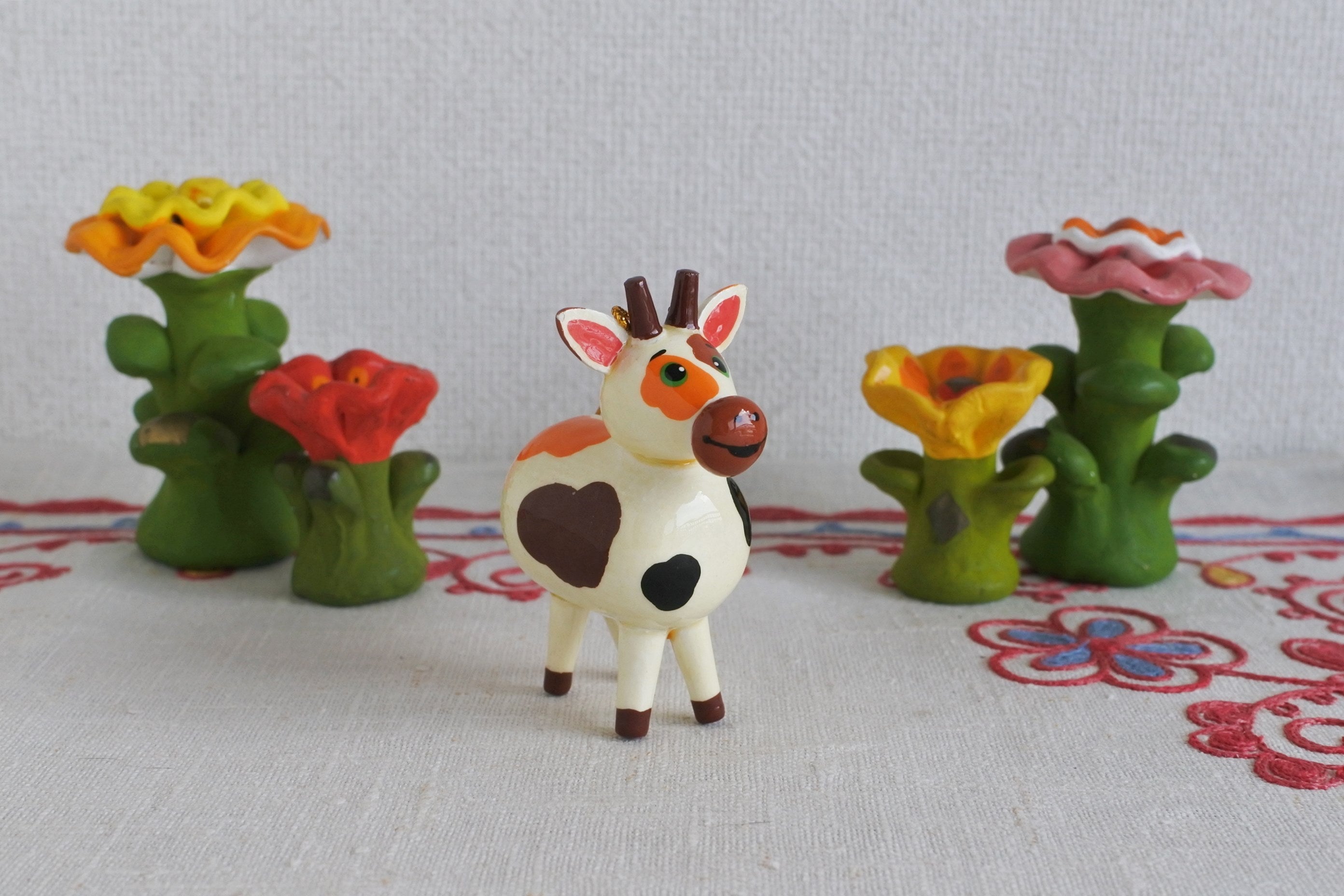 ロシア民芸品 木の人形 マトリョーシカ 動物 ハンドメイド ロシア雑貨
