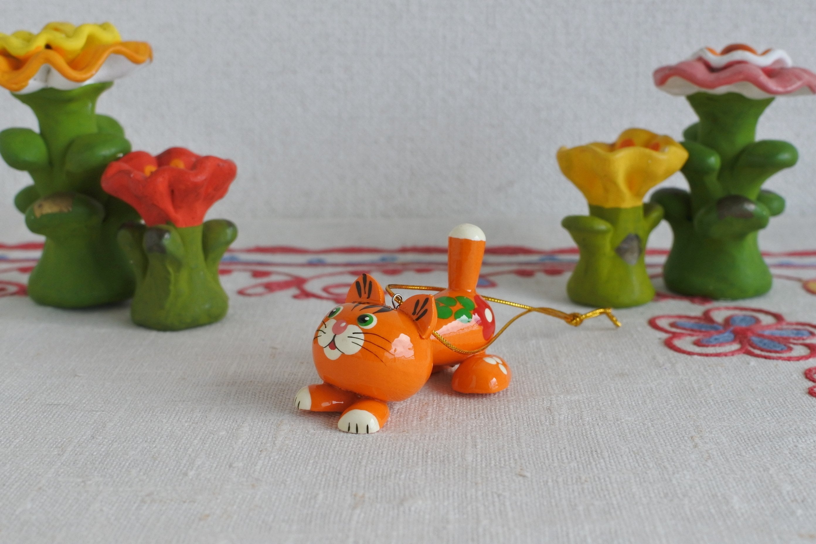 ロシア民芸品 木の人形 マトリョーシカ 動物 ハンドメイド ロシア雑貨