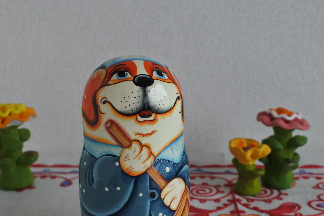 マトリョーシカ　犬の雪かき3P