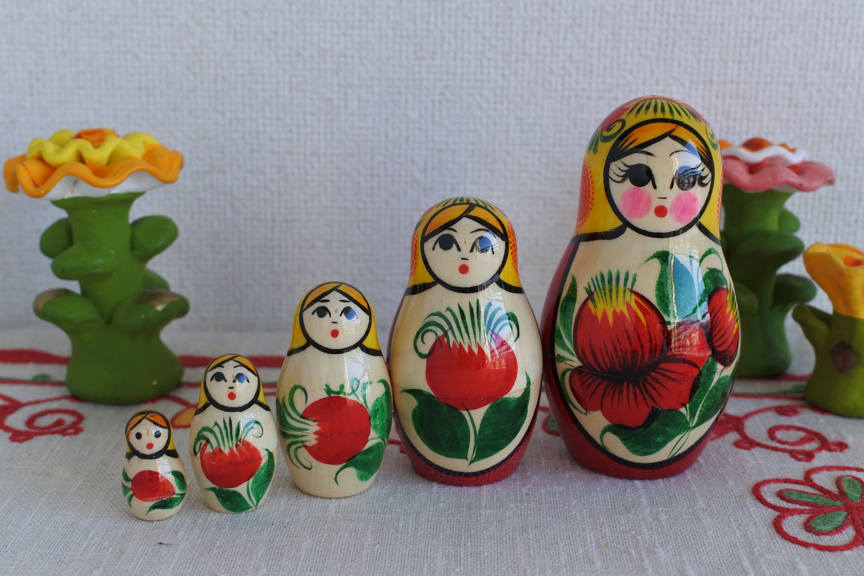 ロシア雑貨いりえのほとり マトリョーシカ ノリンスク ポピー 10ピース