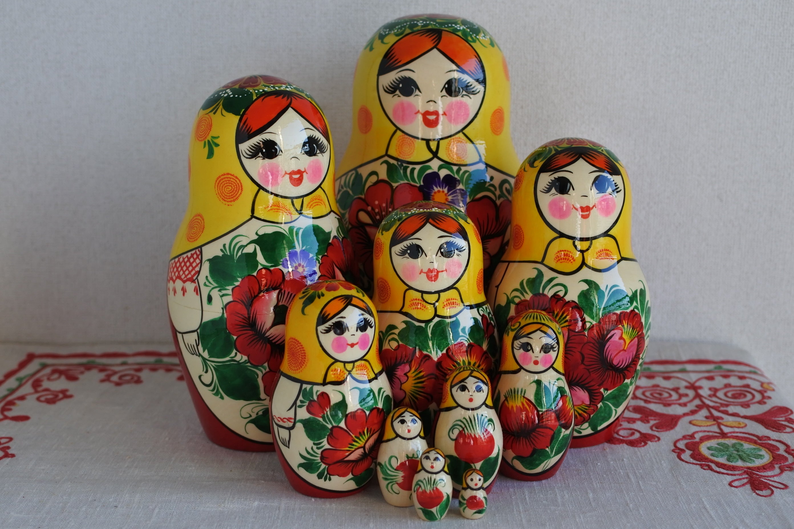 ロシア雑貨いりえのほとり マトリョーシカ ノリンスク ポピー 10ピース