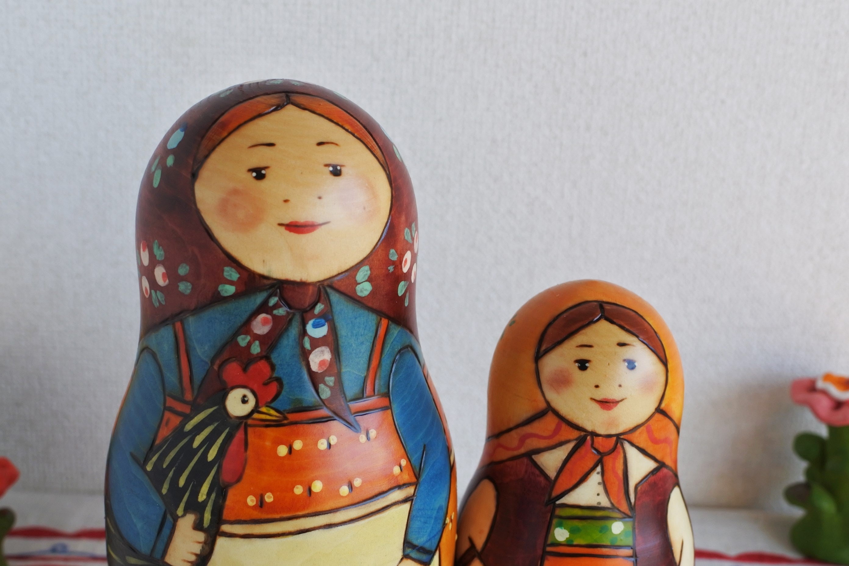 ロシア作家　マトリョーシカ 1900年復刻版マトリョーシカ 8ピース 農婦 マトリョーナ 一番最初の