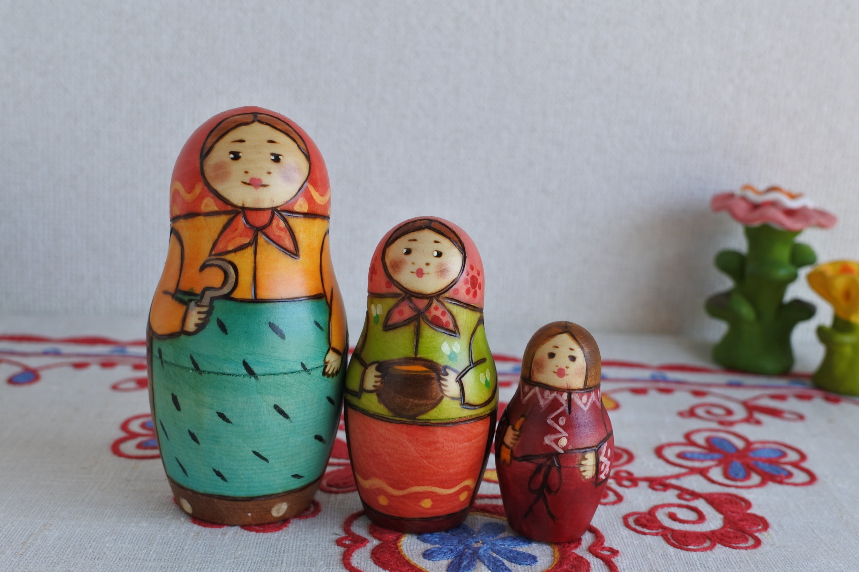 1900年復刻版マトリョーシカ 8ピース 農婦 マトリョーナ 一番最初の