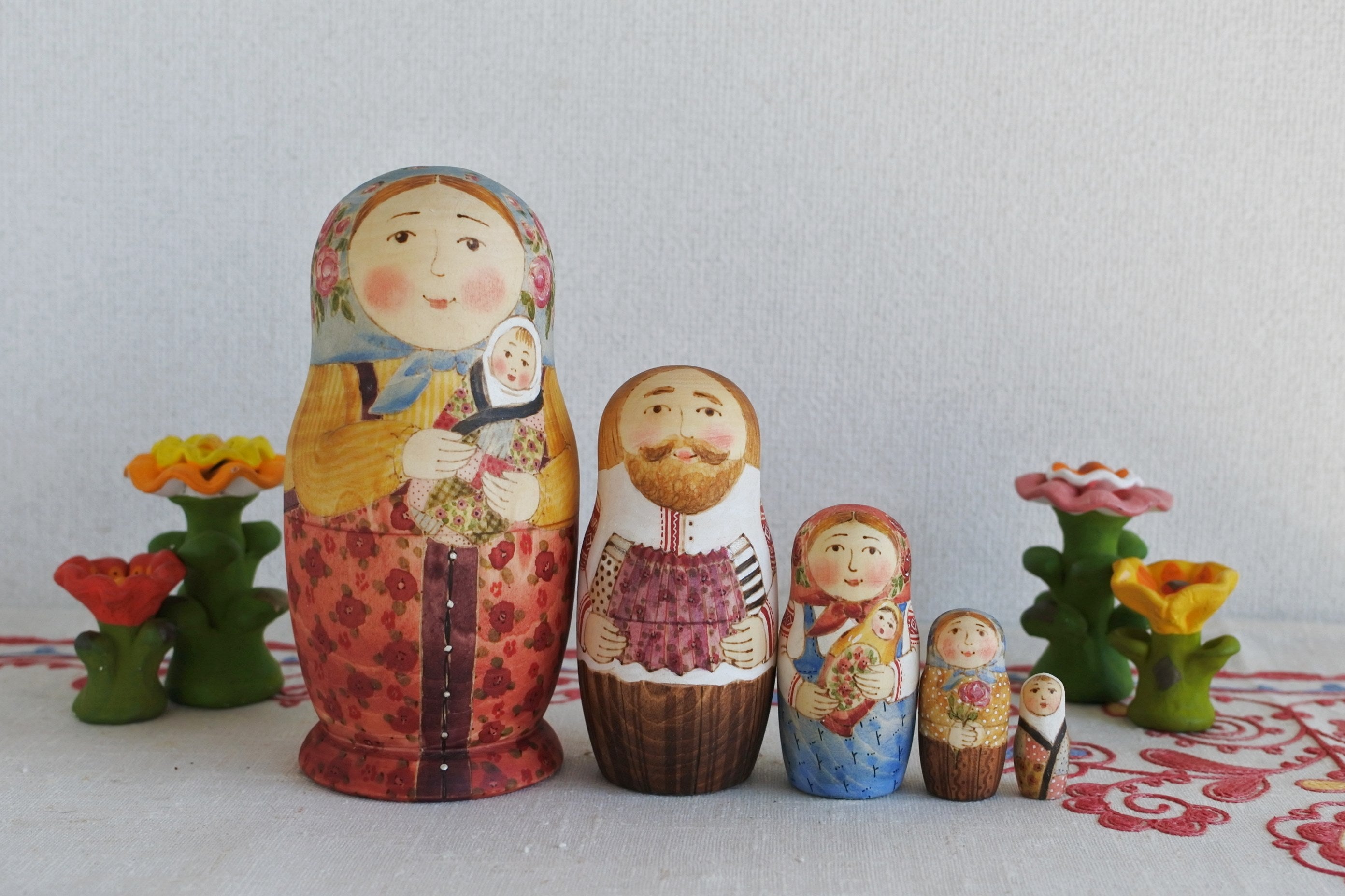 作家ものマトリョーシカ ロシア人アーティスト ロシア雑貨いりえの