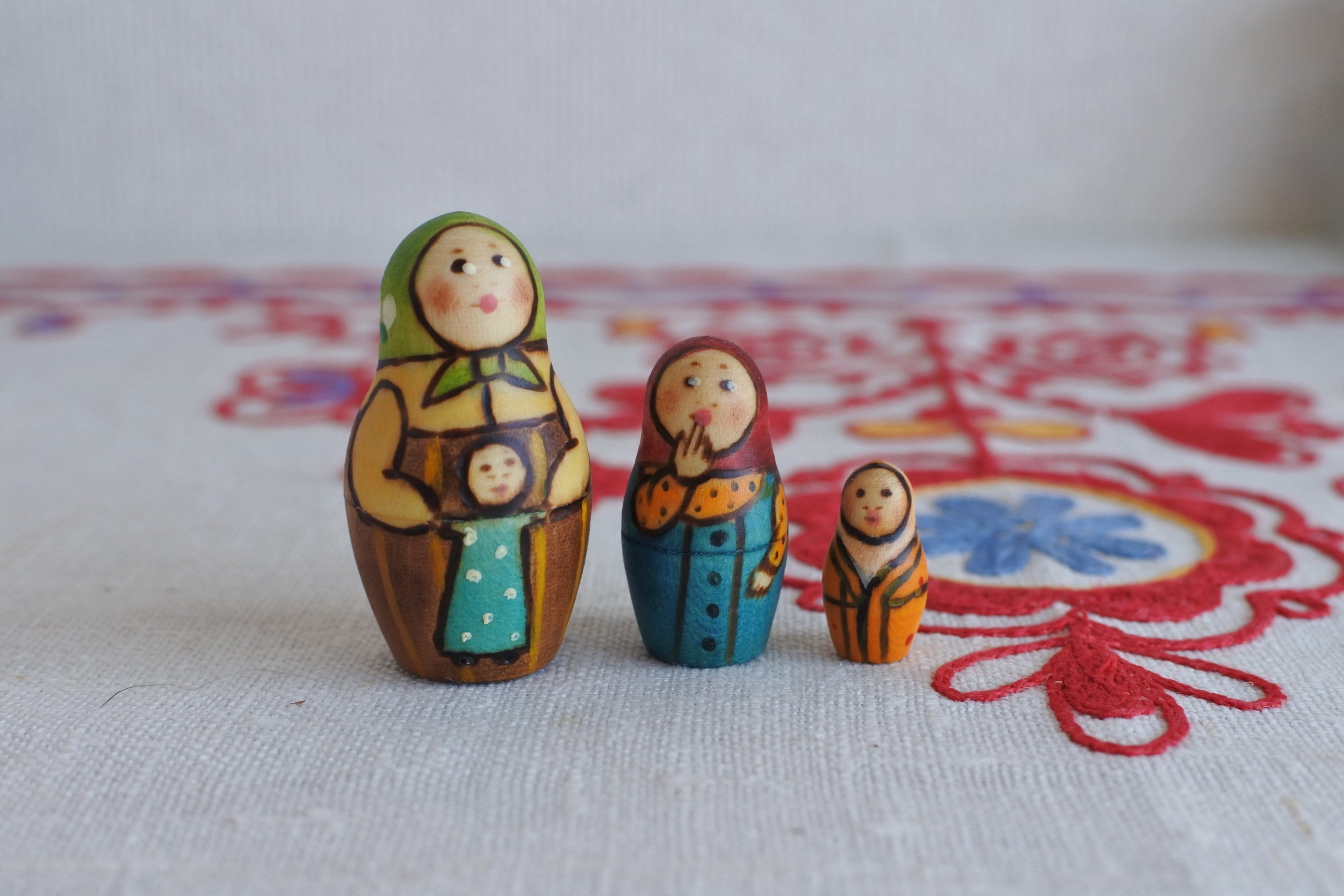 1900年復刻版マトリョーシカ 8ピース 農婦 マトリョーナ 一番最初の