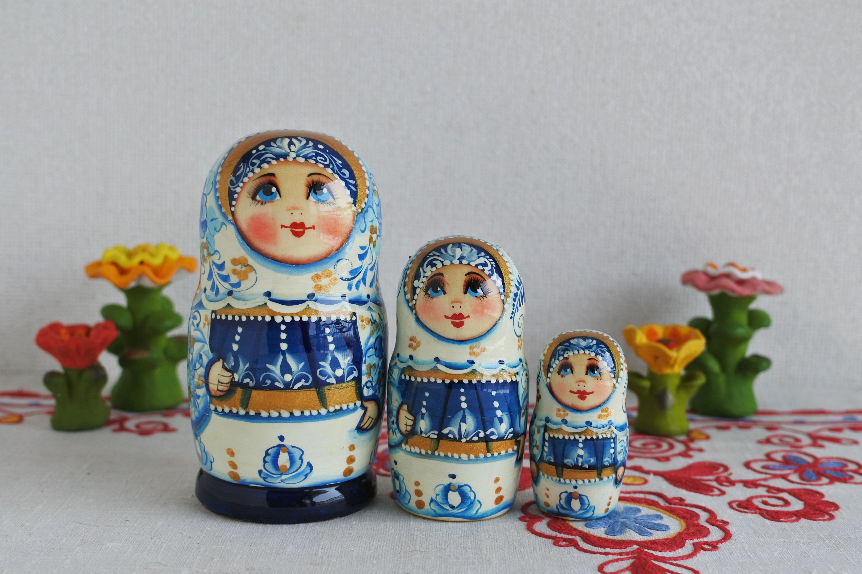 ロシア雑貨☆民話マトリョーシカ蛙の王女(5P)コブロフ工房