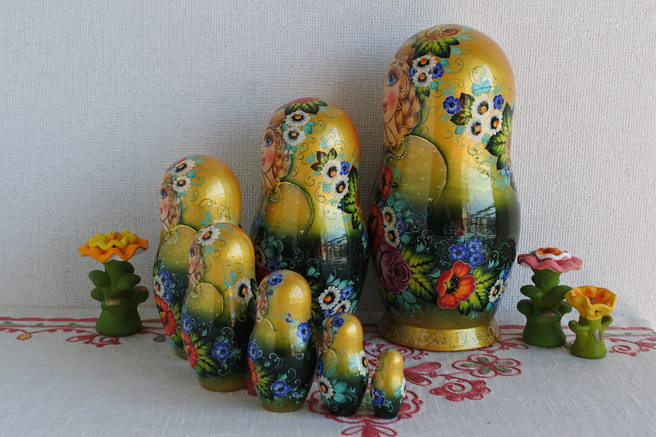 【LYH316】北欧ロシア雑貨 リューバ作のマトリョーシカ　シマエナガ LYH316】北欧ロシア雑貨 リューバ作のマトリョーシカ シマエナガ