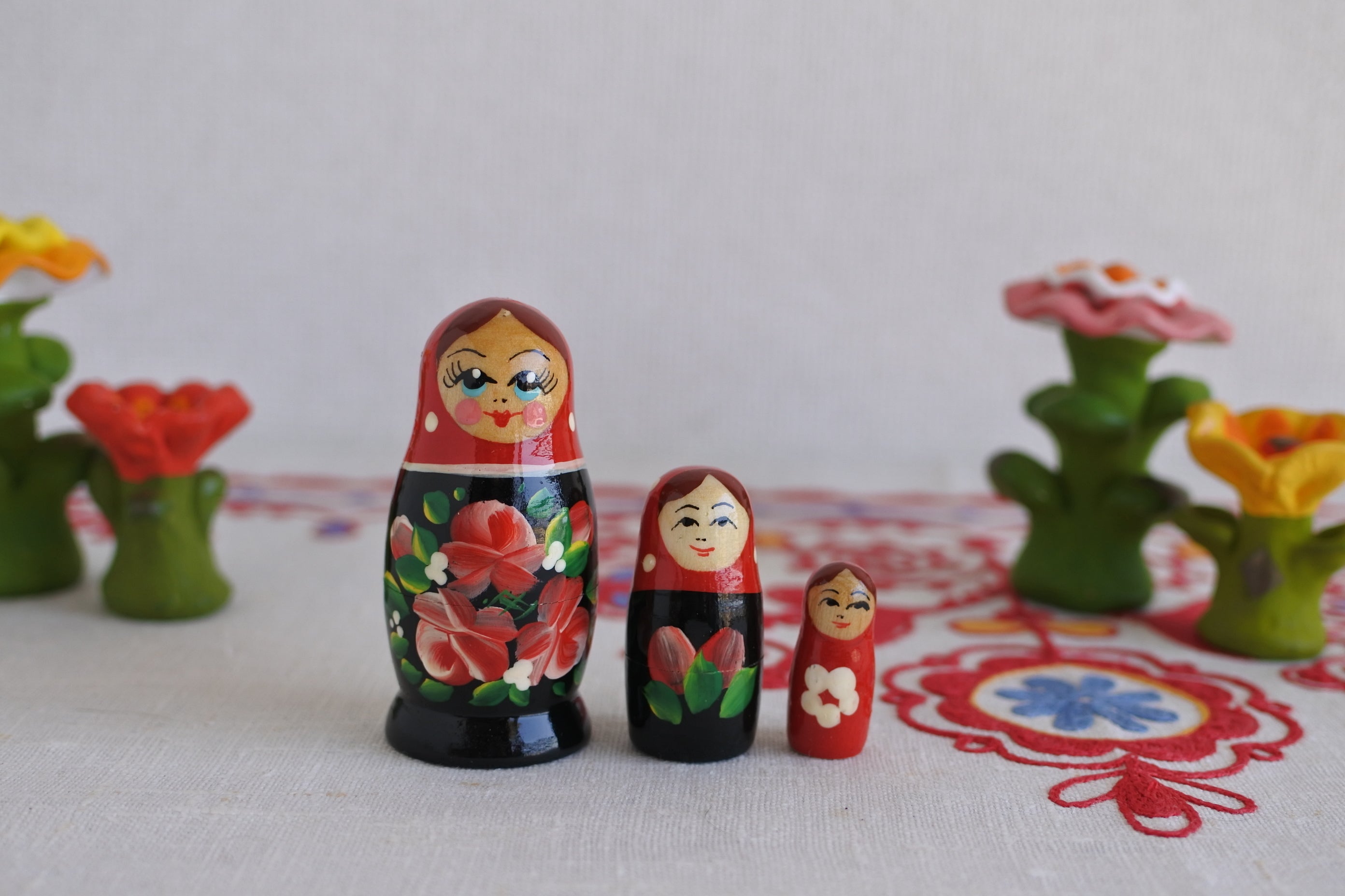 新品　ロシア製　キツネ 11cm マトリョーリカ　5体セット Feline 5 / 猫のマトリョーシカ - ゼネラルストアオルネ