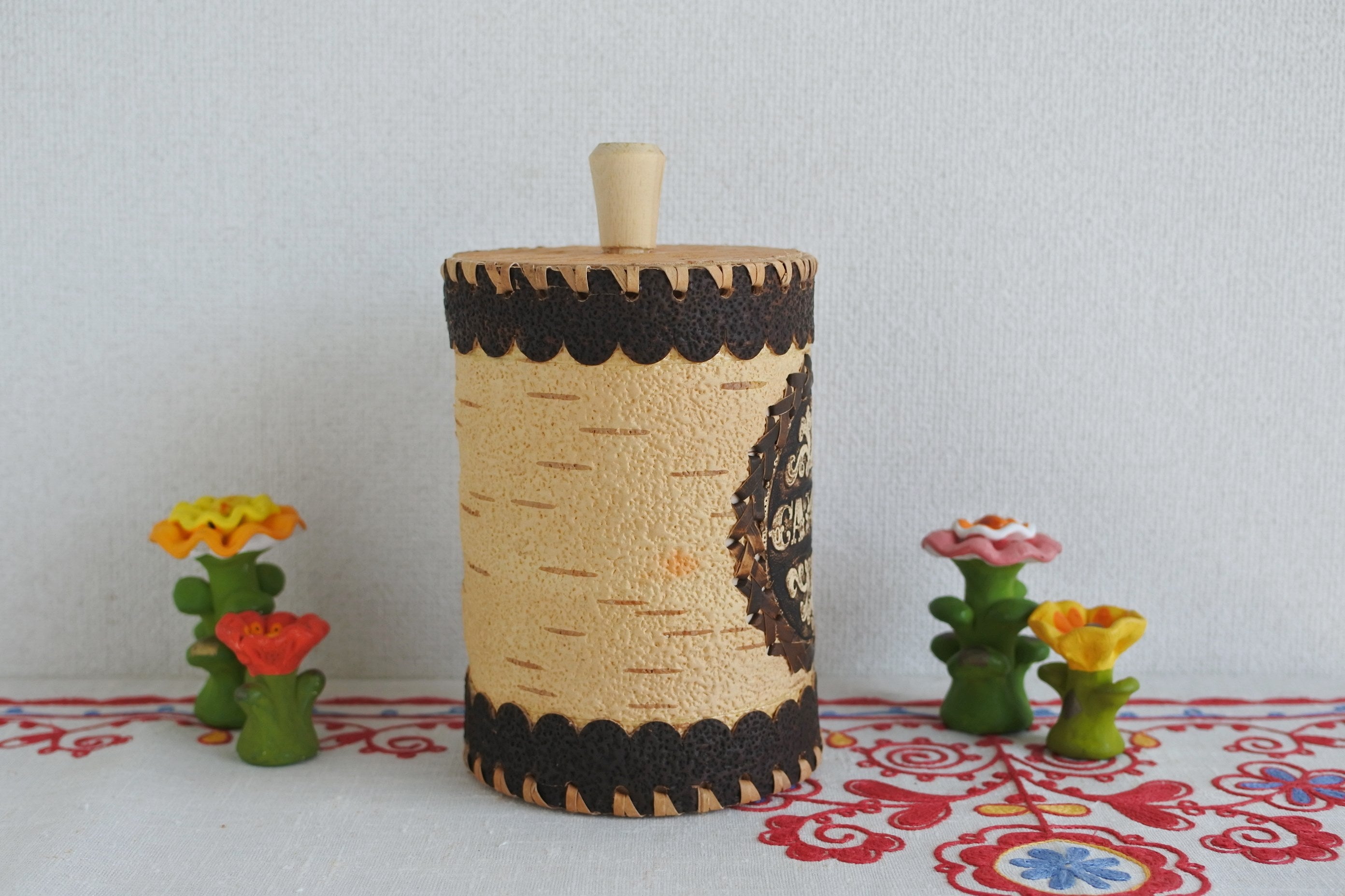 白樺細工ベレスタ スパイス入れ・サーハル 砂糖 収納ボックス 白樺樹皮