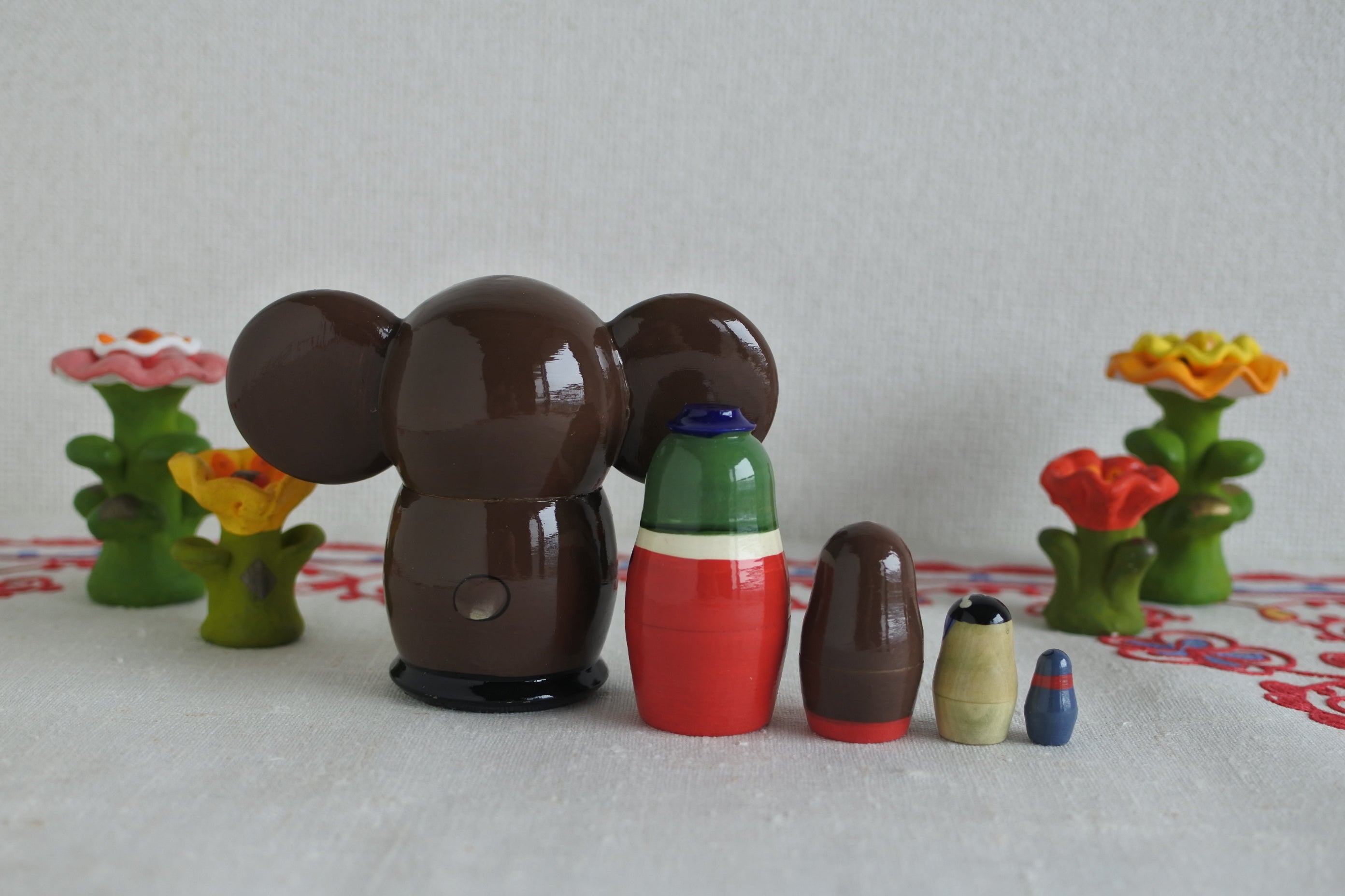 チェブラーシカ マトリョーシカ 5ピース 大きめサイズ ロシア雑貨い