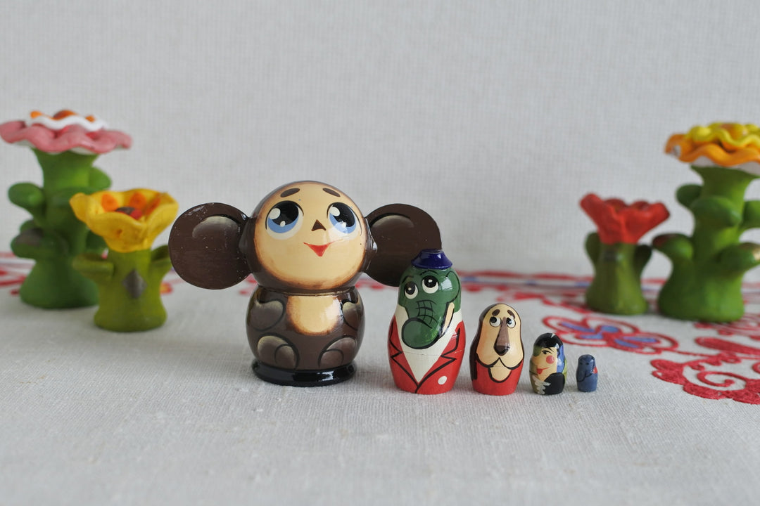 チェブラーシカのマトリョーシカ　5P　小さめサイズ