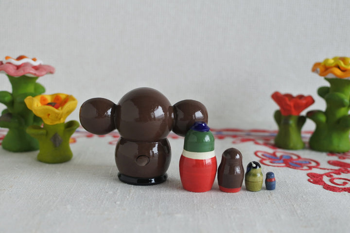 チェブラーシカのマトリョーシカ　5P　小さめサイズ