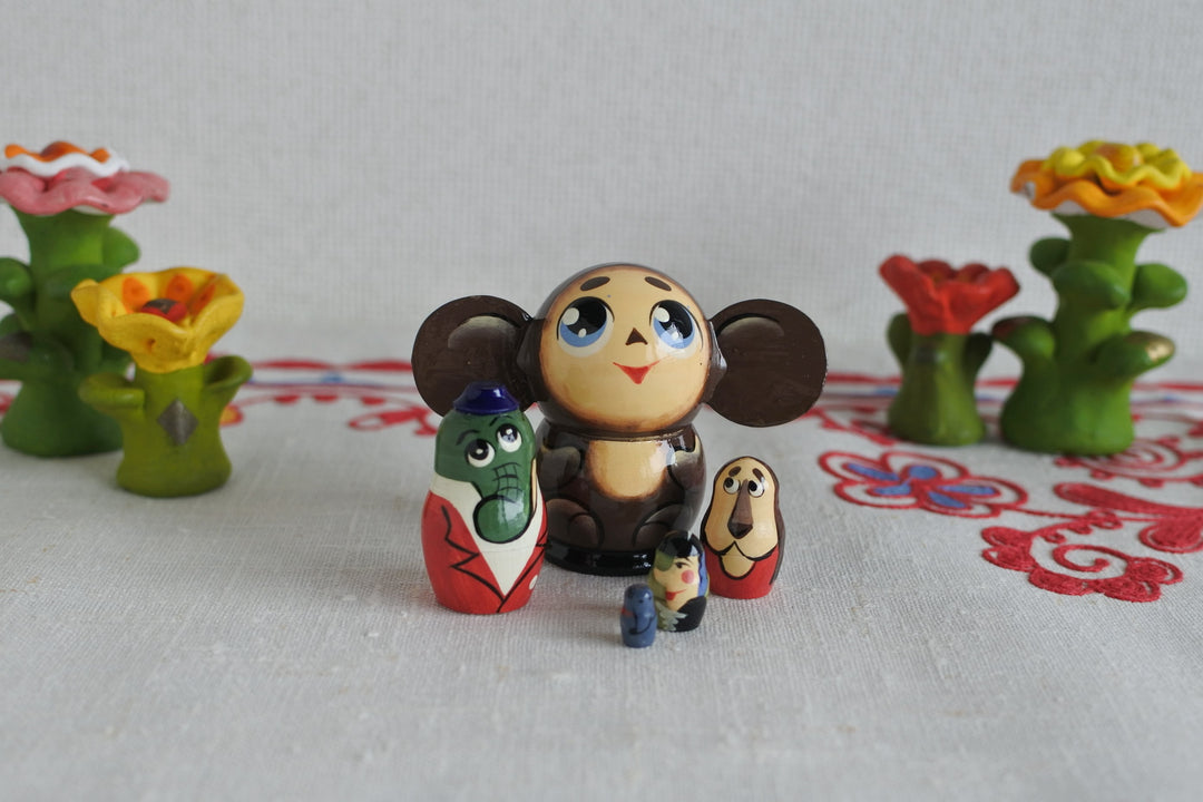 チェブラーシカのマトリョーシカ　5P　小さめサイズ