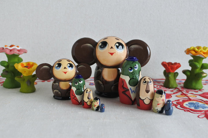 チェブラーシカのマトリョーシカ　5P　小さめサイズ