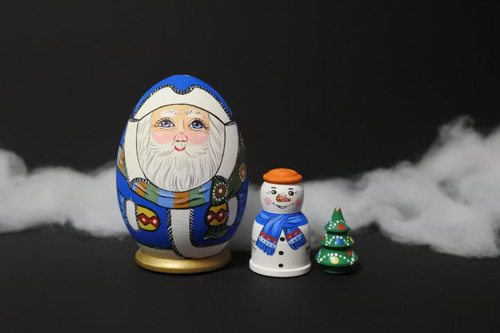 クリスマスマトリョーシカ　たまごの冬の使者　BLUE　3P