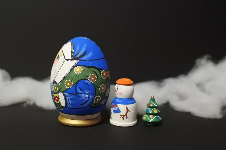 クリスマスマトリョーシカ　たまごの冬の使者　BLUE　3P