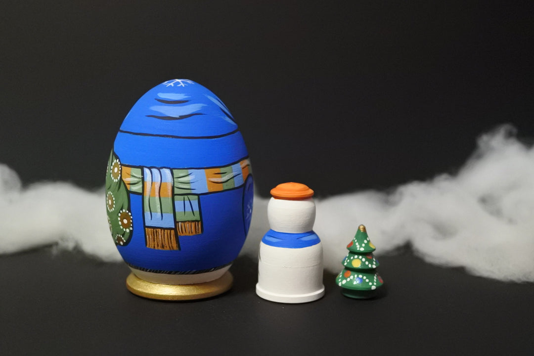 クリスマスマトリョーシカ　たまごの冬の使者　BLUE　3P