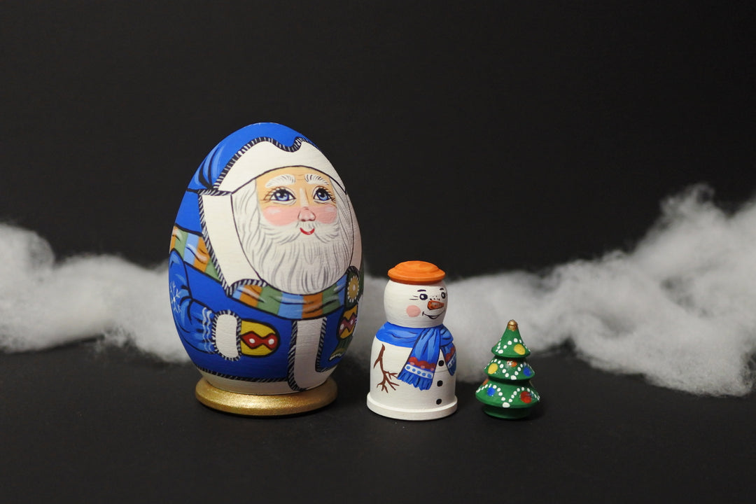 クリスマスマトリョーシカ　たまごの冬の使者　BLUE　3P