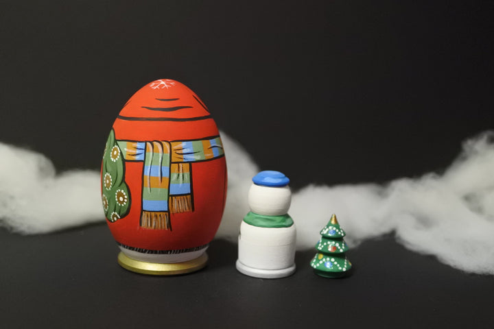 クリスマスマトリョーシカ　たまごの冬の使者　RED　3P