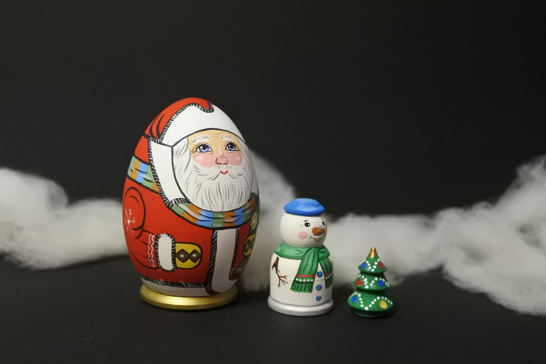 クリスマスマトリョーシカ　たまごの冬の使者　RED　3P