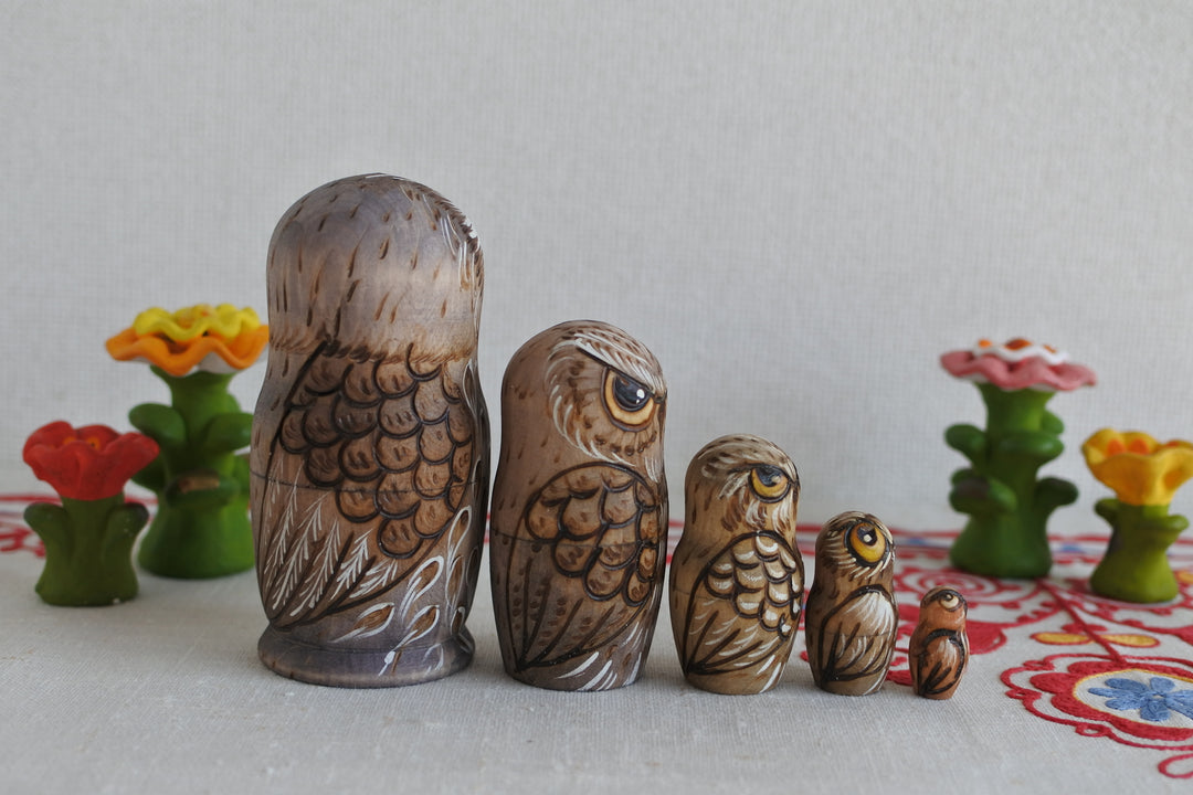バーニングマトリョーシカ　オウル　5P　11cmサイズ　茶色