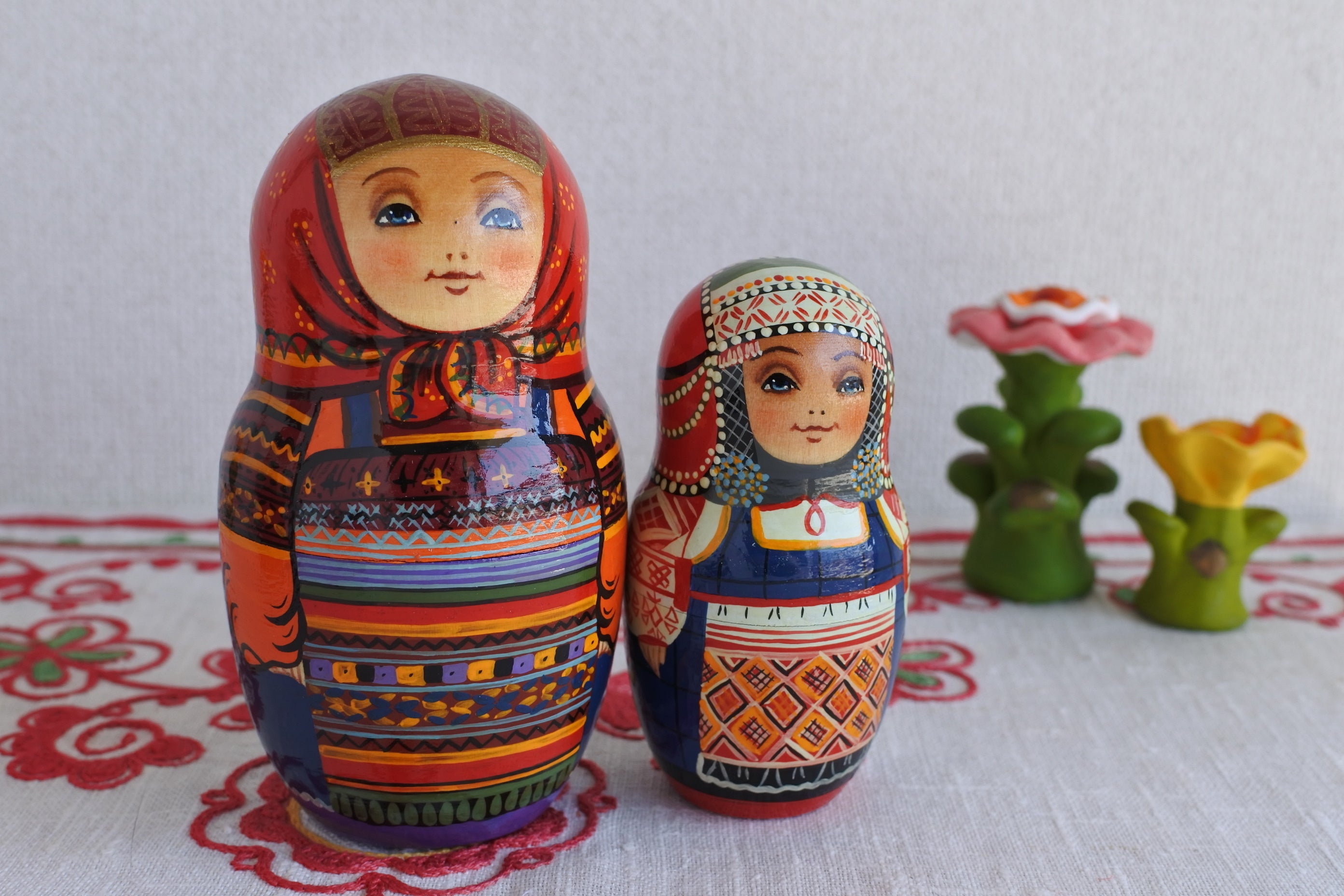 マトリョーシカ ロシア民芸品 作家もの ワーリャ・ダロフェエワ ロシア