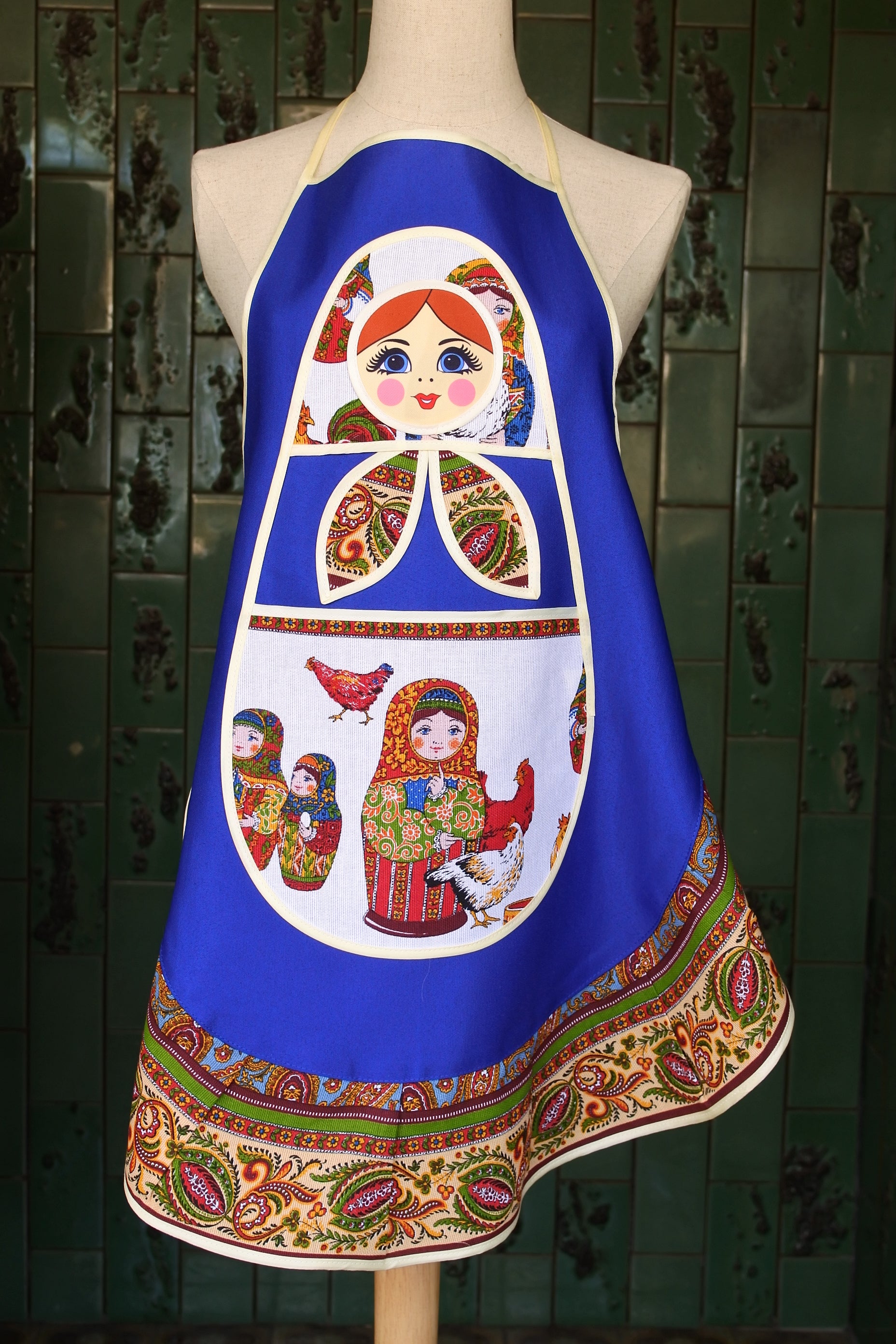 エプロン キッチン・ファブリック マトリョーシカ ロシア雑貨いりえの