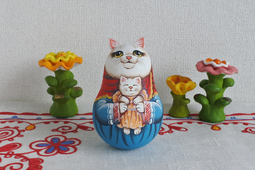 起き上がりこぼし 白猫 マリア・リューチコワ ロシア雑貨いりえの