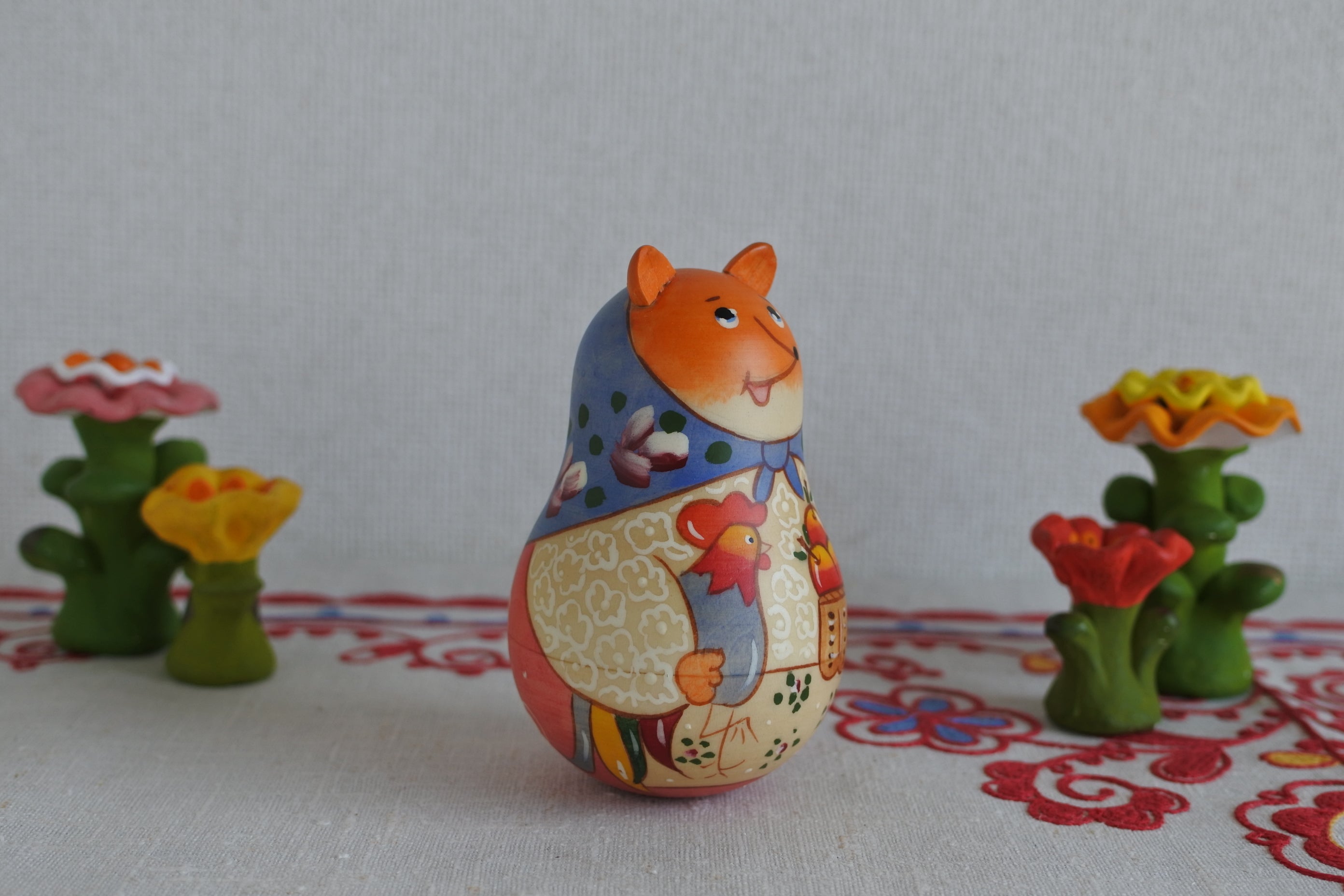 ロシアの木製置物 3点セット エトロヴァさん作品 起き上がりこぼし 楽天市場】木製 置物 起き上がりこぼし アニマル [ 4個セット ] 北欧