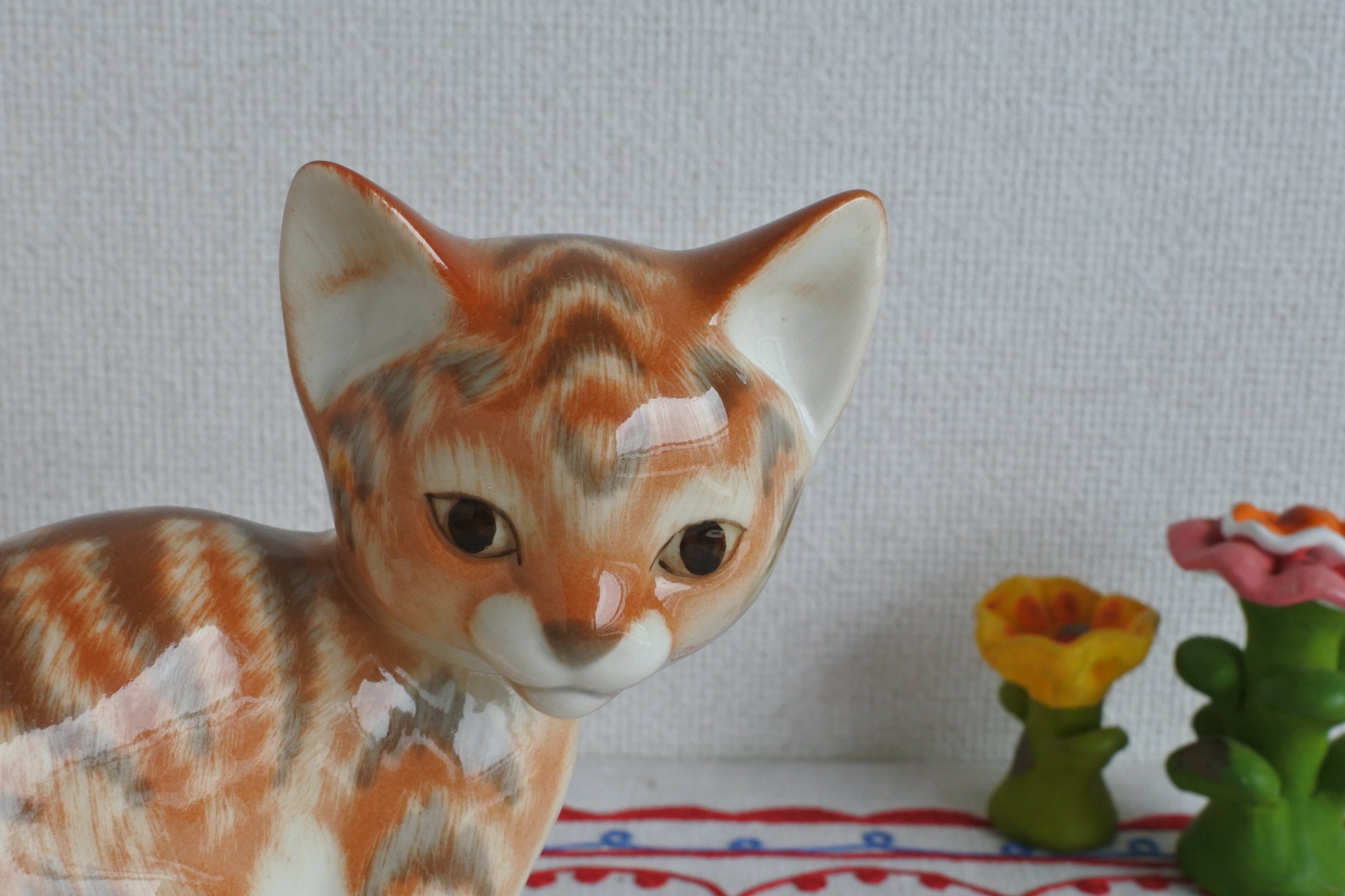 ヴィンテージ Lomonosov ロモノーソフ USSR 猫　置物 ヴィンテージ Lomonosov ロモノーソフ USSR 猫 置物