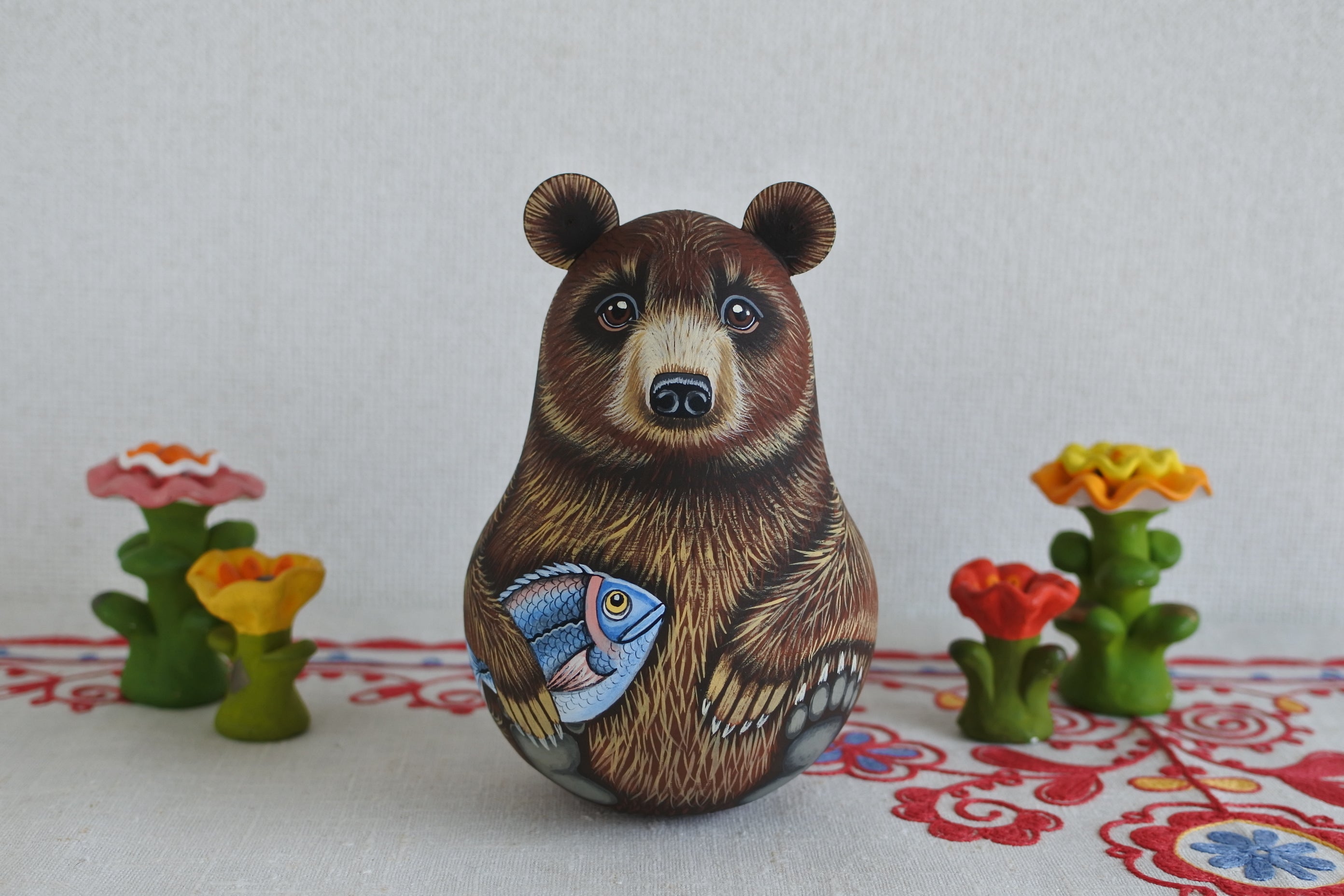 起き上がりこぼし ロシア民芸品 木工 音色 お祝い 贈答品 縁起物