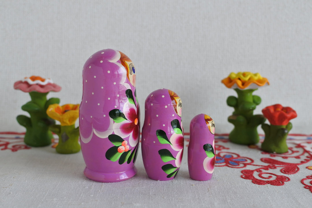 マトリョーシカ　花＊花　PURPLE　3P
