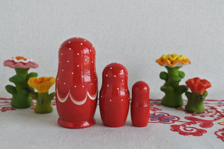 マトリョーシカ  花＊花　RED　3P