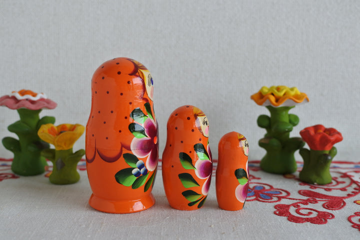 マトリョーシカ　花＊花  ORANGE  3P