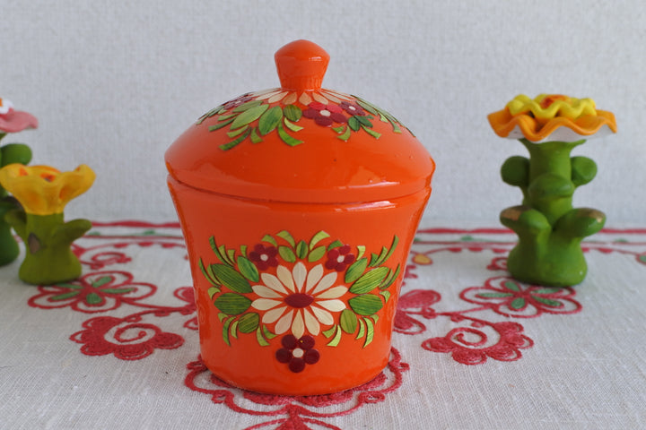 ワラ細工の木箱　ORANGE