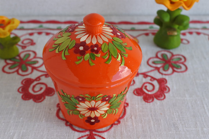ワラ細工の木箱　ORANGE